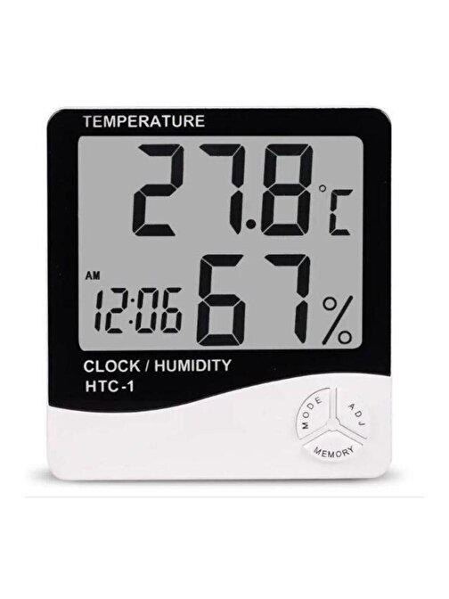 Dijital Termometre Sıcaklık Ve Nem Ölçer Masa Saati Alarm