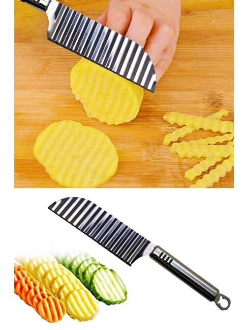 Toptan Bulurum Tırtıklı Patates Kesme Bıçağı - Şekilli Sebze Ve Meyve Dilimleyici
