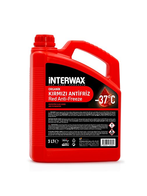 İnterwax Interwax Antifriz -37°C Organik Kırmızı 3 Lt