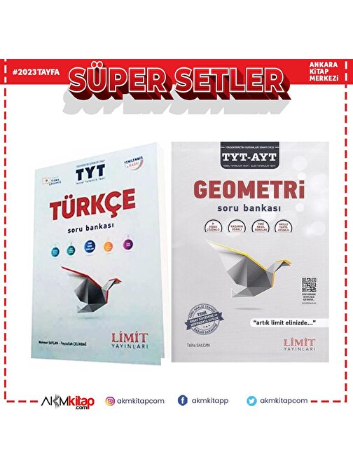 Limit Yayınları Limit Yayınları TYT Türkçe ve Geometri Soru Bankası 2 Kitap Set
