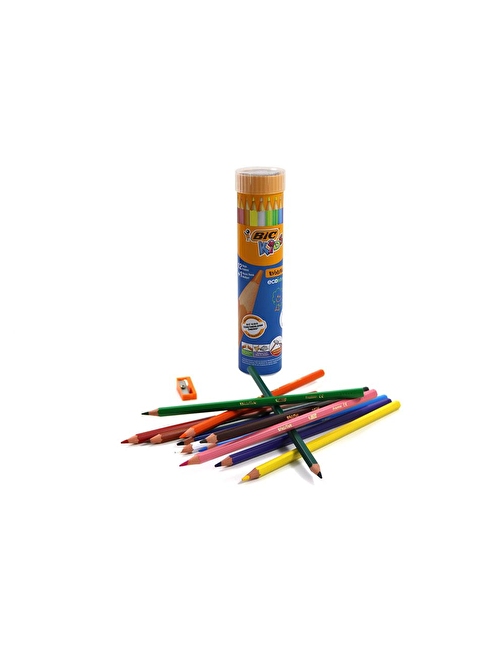 Bic Evolution 958192 Üçgen Jumbo Kuru Boya Kalemi 12 + 1'Li Çok Renkli