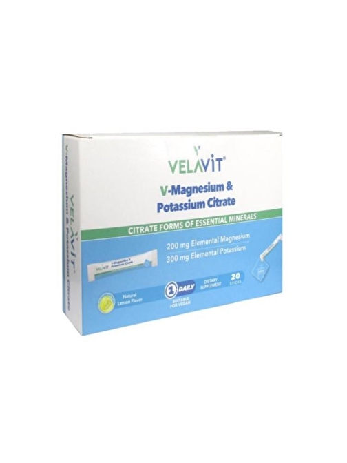 Velavit V-Magnesium Potassium Citrate 20 Toz Poşet