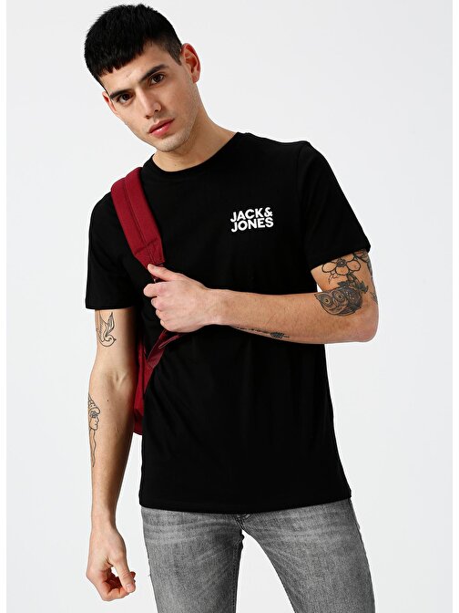 Jack & Jones   Siyah Erkek T-Shirt