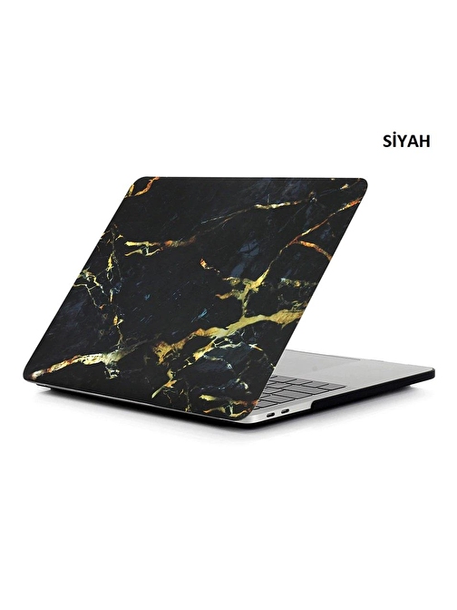 Techmaster Macbook Pro 16 2019 A2141 Mermer Desenli Kılıf Kapak