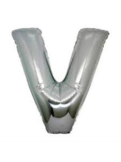 BSSM V Harf Folyo Balon Gümüş Renk  40 inç