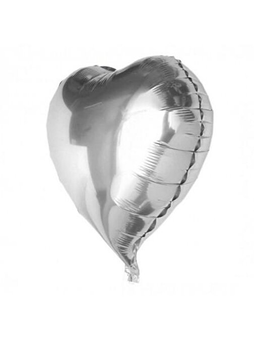 BSSM Kalp Balon Folyo Gümüş 60 cm 24 inç