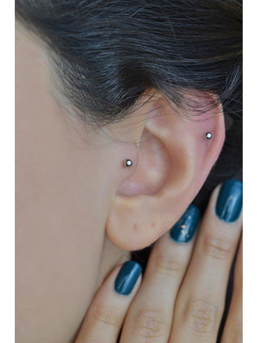 Gümüş Renk Çelik Top Piercing 8 mm