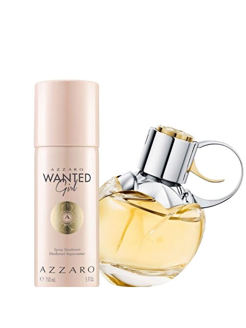 Azzaro Wanted Girl EDP 80 ml + Deodorant 150 ml Kadın Parfüm Setleri