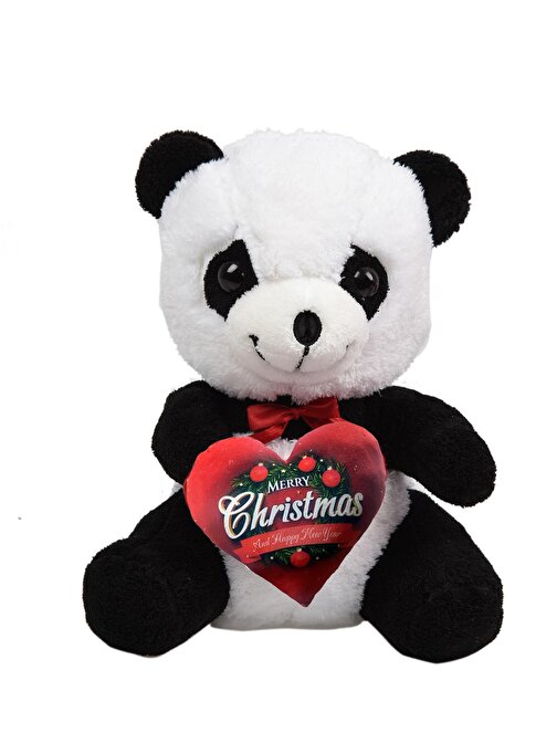 Sole Yeni Yıla Özel "Merry Christmas Kalpli" Sevimli Panda - 40 Cm