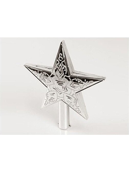 Pazariz Yılbaşı Çam Ağacı Gümüş Plastik Tepe Yıldızı