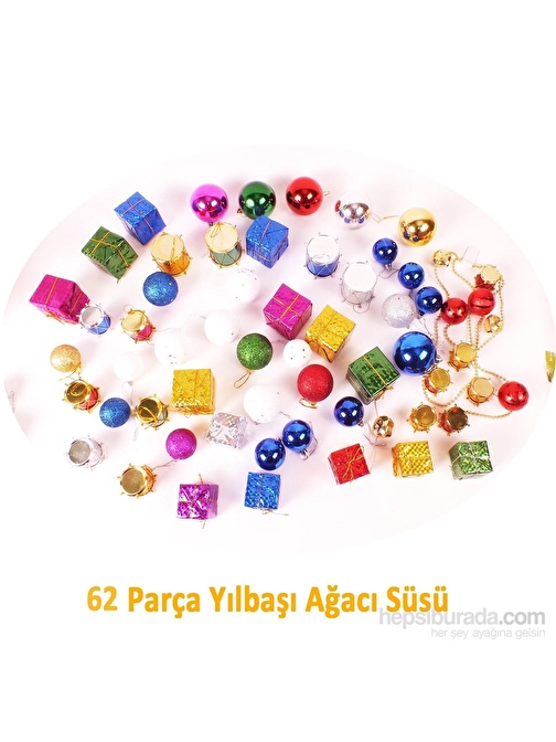 Pazariz Yılbaşı Ağacı Süsü - 60 Parça Full Set