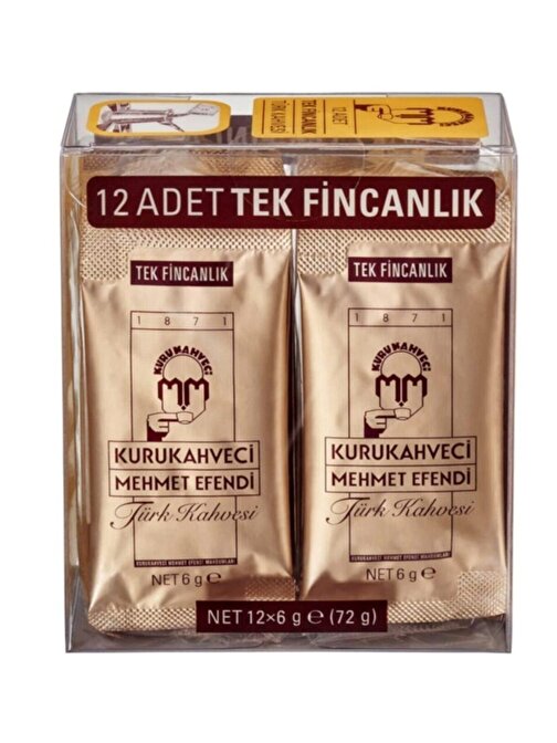 Kurukahveci Mehmet Efendi Tek İçimlik Türk Kahvesi 12 x 6 gr