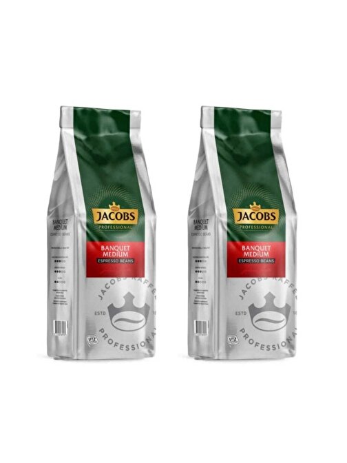 Jacobs Jacobs Banquet Medium Espresso Beans Çekirdek Kahve 1000 Gr X 2 Paket