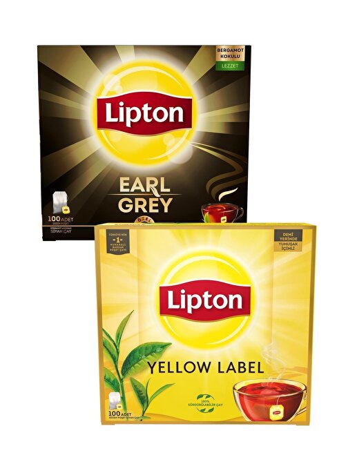 Lipton Bardak Poşet Çay Yellow Label Bardak Poşet Çay 100'lü & Earl grey 100'lü