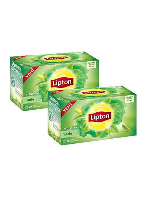 Lipton Yeşil Çay Sade Bitki Çayı 2'li Paket