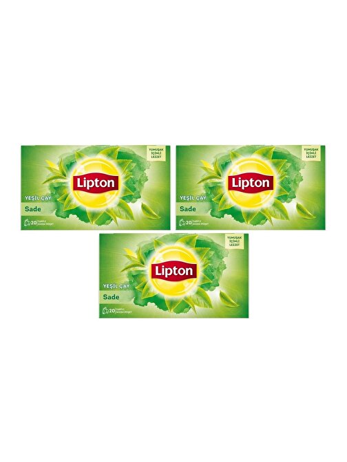 Lipton Yeşil Çay Sade 20'li x 3