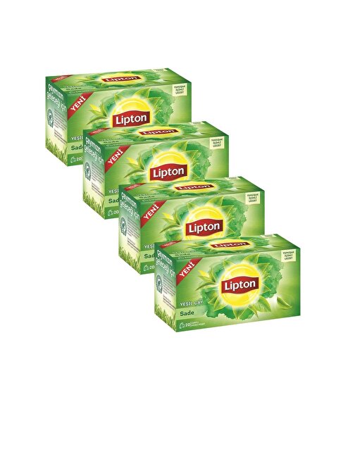 Lipton Berrak Yeşil Çay Sade 20'li Bardak Poşet Çay x 4 adet