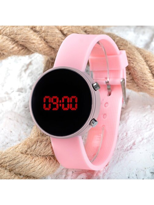 SaaTTino Led Watch Pembe Silikon Kordon Bayan Yetişkin Kız Çocuk Saati ST-303792