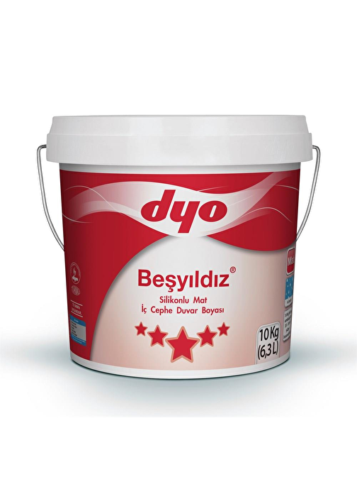 Dyo Beşyıldız Silikonlu Mat İç Cephe Boyası 10 kg Buz Gümüşü