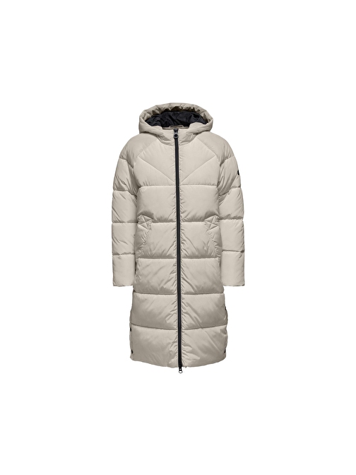 Only Onlamanda Long Puffer Coat Kadın Günlük Mont 15233425-Pumıce-Stone Krem S