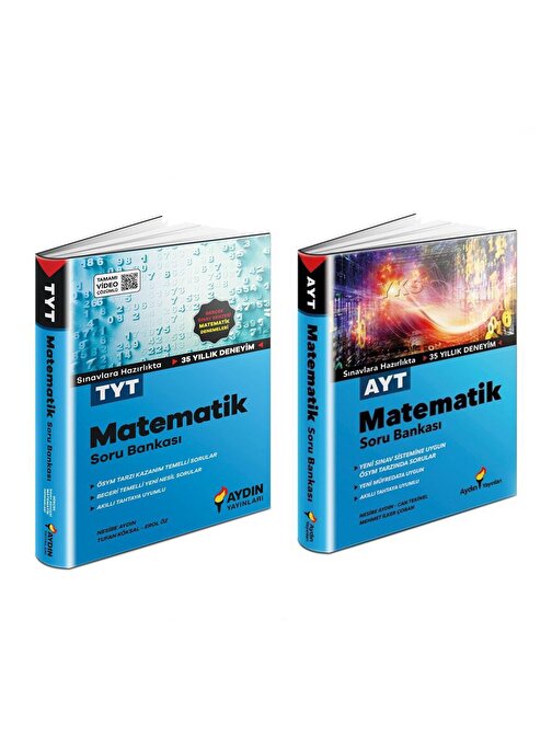 Aydın Yayınları Aydın Yayınları TYT AYT Matematik Soru Bankası Seti 2 Kitap
