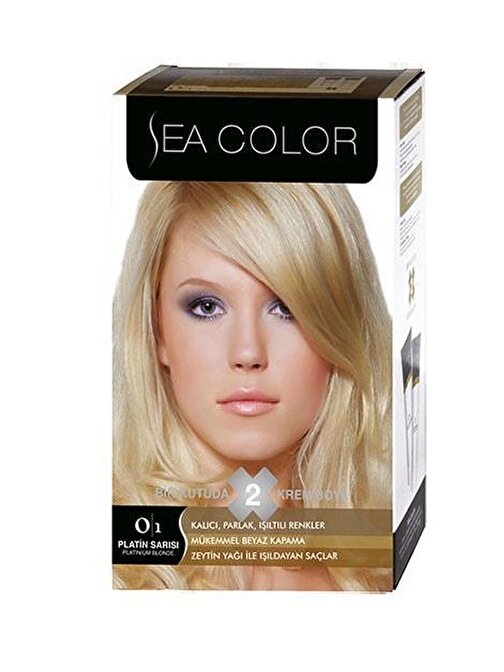 Sea Color 2'Li Krem Saç Boyası 0.1 Platin Sarısı