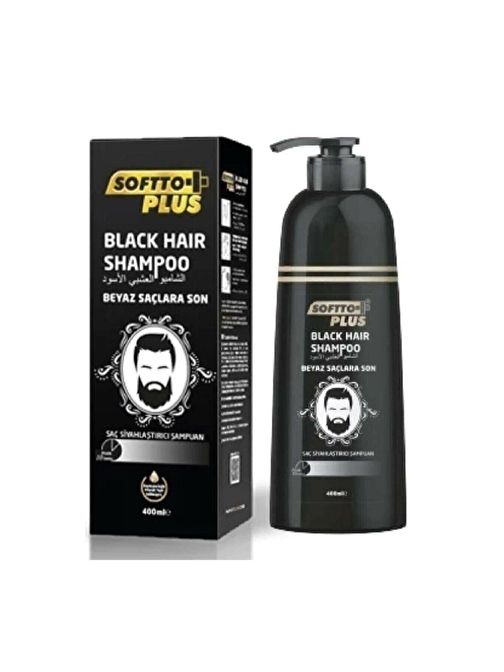 Softto Plus Black Haır Şampuan Beyaz Saçlar İçin Saç Siyahlaştıran Şampuan 350 ml