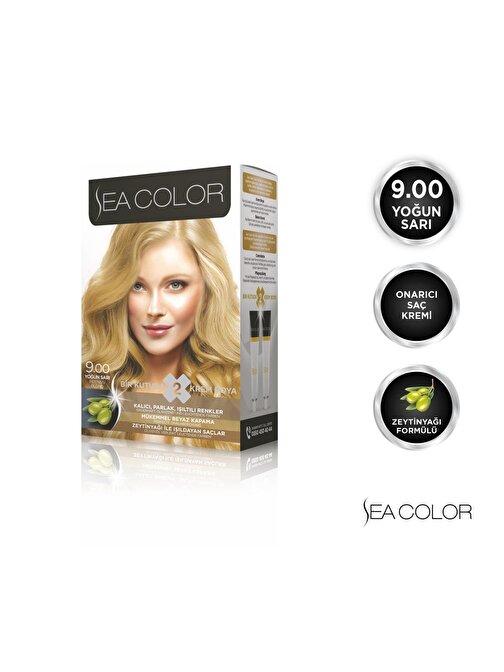 Sea Color 2'Li Krem Saç Boyası 9.00 Yoğun Sarı