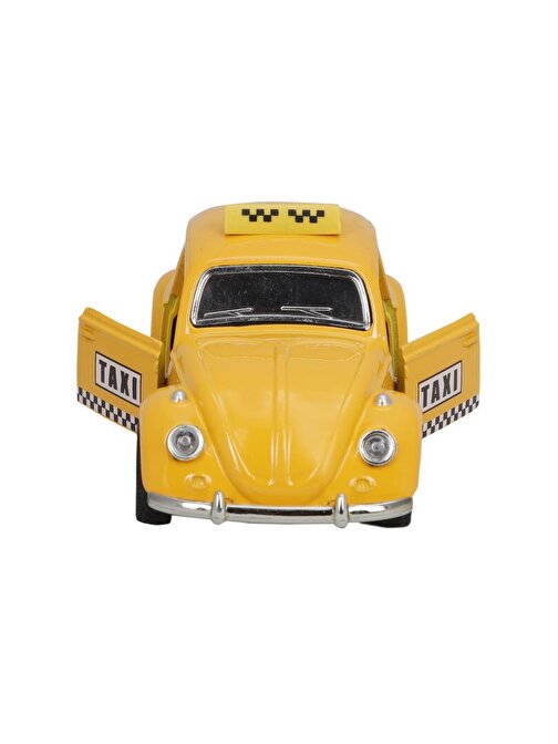 Birlik Oyuncak FY5068AP-12D 1:36 Sarı Metal Işıklı Çek Bırak Oyuncak Araba Taksi Vw Tosbağa