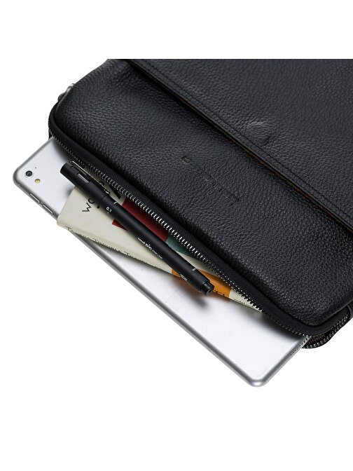 Bouletta FL01 Su Geçirmez Deri 15 - 16 inç El Tablet PC Çantası Siyah