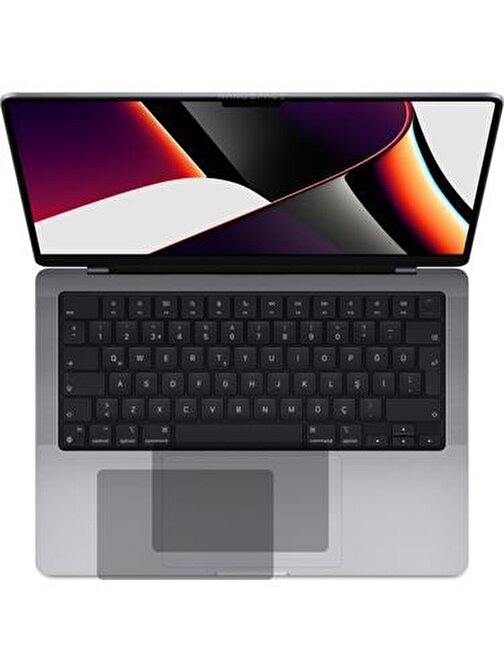 Ecr Mobile Apple MacBook Air Uyumlu 14 inç Parmak Izi Bırakmayan Touchpad Kırılmaz Cam Ekran Koruyucu