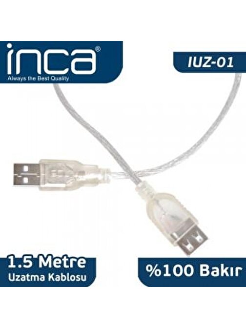 Inca Iuz-01 Usb-Usb Uzatma Kablo+Askılı(1.5Mt)