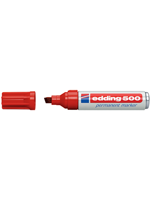 Edding 500 Kesik Uçlu Markör Permanent Kalem 2-7 mm Kırmızı