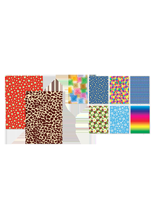 Keskin Color 180014-99 80 gr Desenli Aynasız El İşi Kağıdı Karışık Renkli 9 Adet