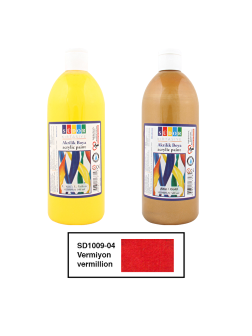 Südor Su Bazlı Akrilik Boya 500 Ml Şişe 1 Adet Vermillon SD1009-04