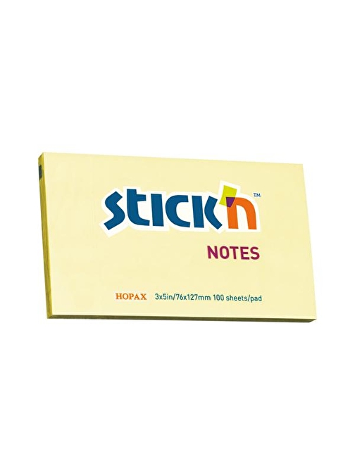 Gıpta Hopax Stıckn 21009 Dikdörtgen Post-it -  Not Kağıdı Sarı 76x127