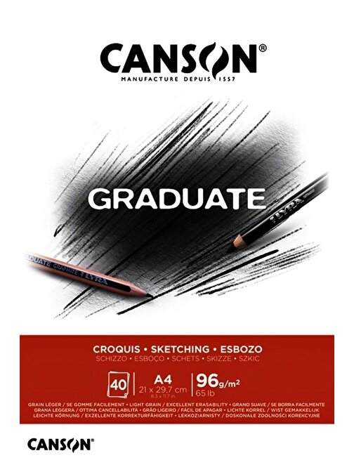 Canson Eskiz Bloğu Graduate Croquis 40 Sayfa A4 96 gr