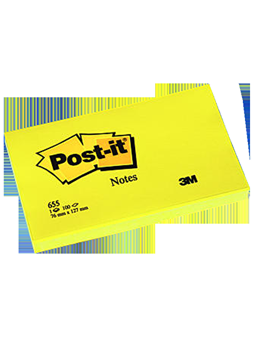 Post-it 655 Dikdörtgen Not Kağıdı  Sarı 76x127 100 Yaprak