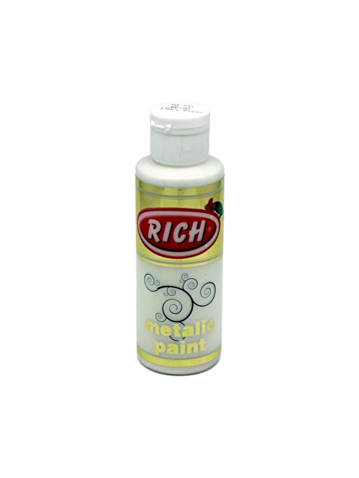 Rich Su Bazlı Metalik Akrilik Boya 120 Ml Şişe 1 Adet Beyaz 0731