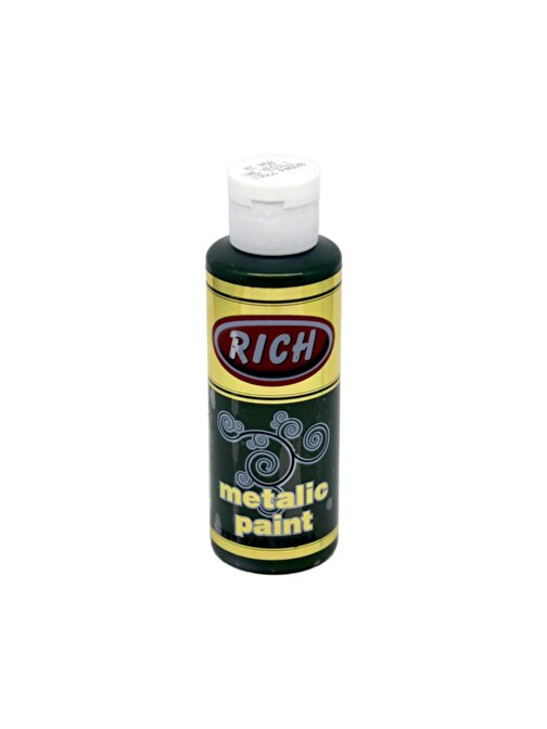 Rich Su Bazlı Akrilik Metalik Boya 120 Ml Şişe 1 Adet Yağ Yeşili 0758