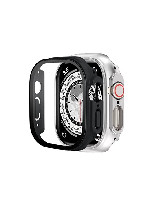 Binano Apple Watch 8 Ultra 49 mm Sense Kasa Ve Ekran Koruyucu Siyah