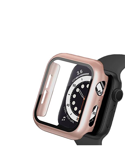 Binano Apple Watch 8 45 mm Sense Kasa Ve Ekran Koruyucu Rose Gold