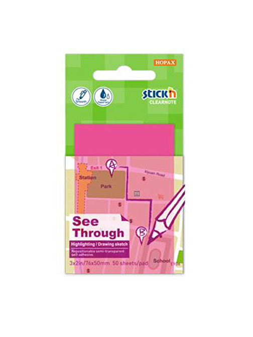 Gıpta Hopax Stıckn 21707 Dikdörtgen Post-it -  Not Kağıdı Pembe 76x51 mm 50 Yaprak