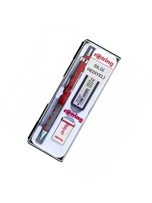 Rotring Okul Seti Versatil+Min Silgi Hediyeli 0.5 mm Kırmızı RO-KK0.7 mm-05K