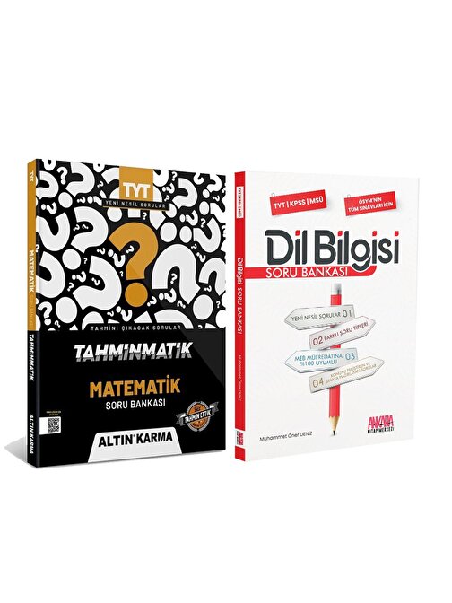 Akm Kitap Altın Karma TYT Matematik ve AKM Dil Bilgisi Soru Bankası Kitabı Seti 2 Kitap