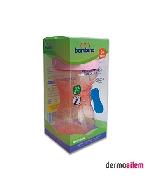 Bambino Pipetli Bardak 300 Ml Pembe