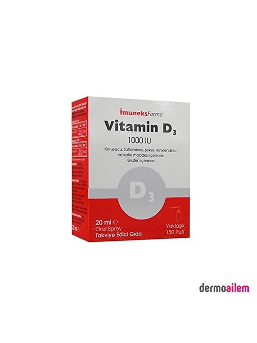 İmuneks Vitamin D3 1000 Iu 20 Ml