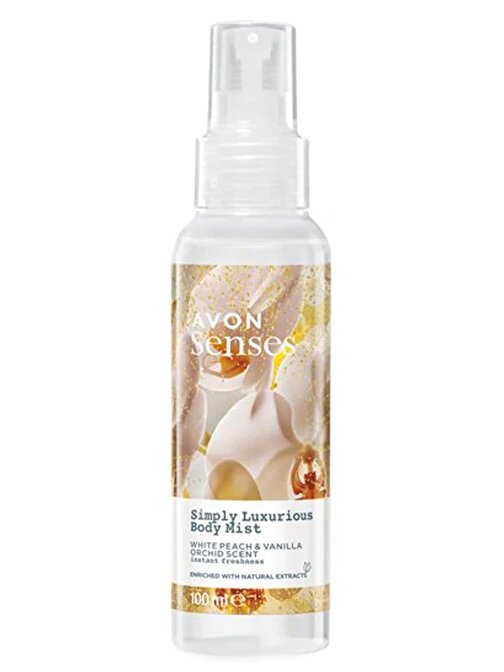 Avon Simply Luxurious Beyaz Şeftali Ve Vanilya Orkide Kokulu Vücut Spreyi 100 ml