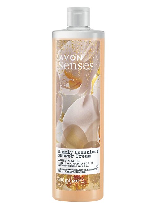 Avon Senses Simply Luxurious Beyaz Şeftali Ve Vanilya Kokulu Krem Duş Jeli 500 ml
