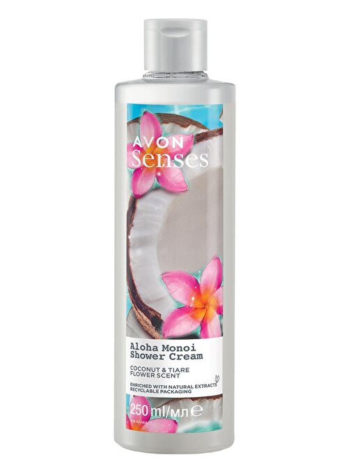 Avon Senses Aloha Monoi Tiare Çiçeği Ve Hindistan Cevizi Kokulu Krem Duş Jeli 250 ml
